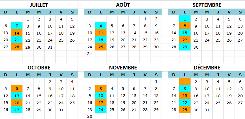 calendario de viagens